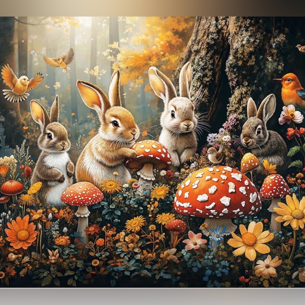 Puzzle 1000 pieces Enchanted Forest Easter Bunny Puzzle